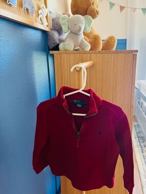 Polo Ralph Lauren Red Quarter-Zip Sweater
